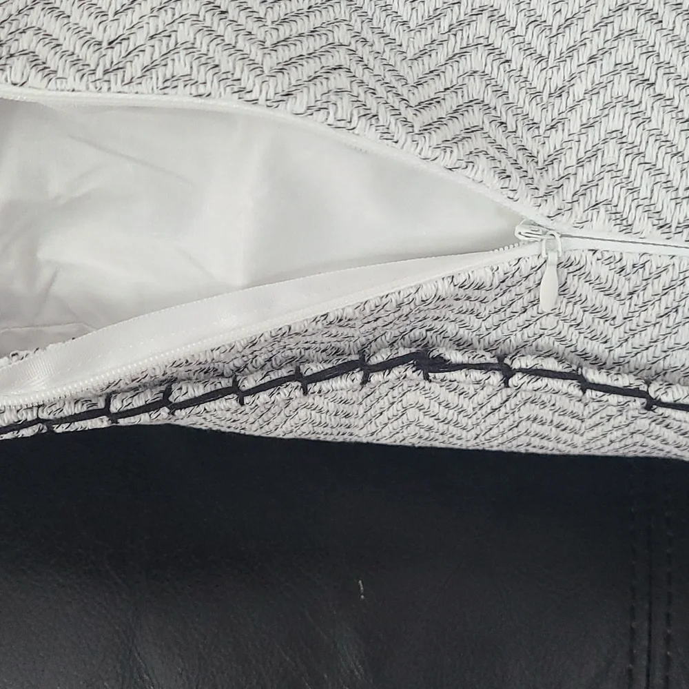 Sonoma Feather Accent Throw Pillow. 20 x 20. NWT. Gray/White/ Black - Picture 4 of 4
